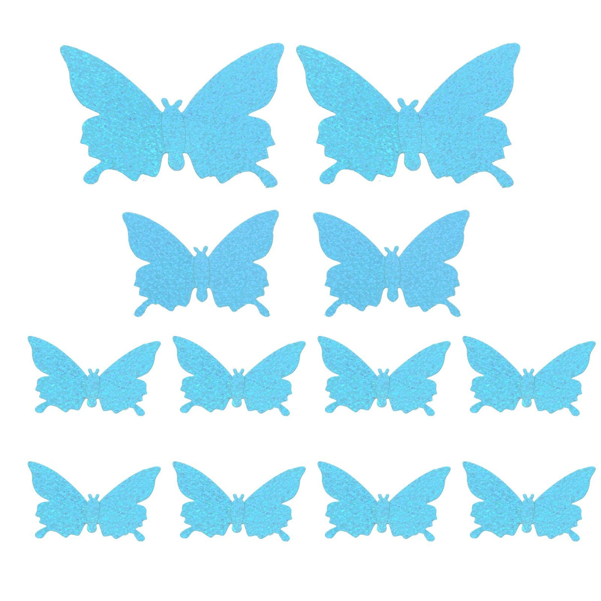 12Pcs/Set 3‑Dimensional Sticker Simulation Flash Wallpaper Living Room Wedding Wall Art for HomeShiny Blue