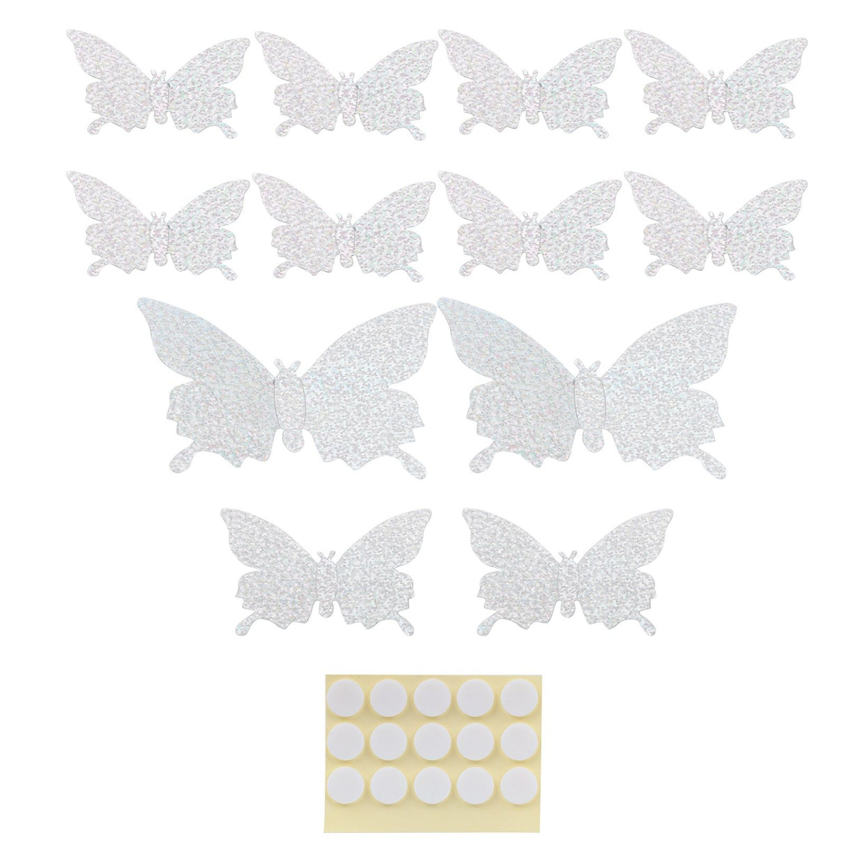 12Pcs/Set 3‑Dimensional Sticker Simulation Flash Wallpaper Living Room Wedding Wall Art for HomeShiny Silver