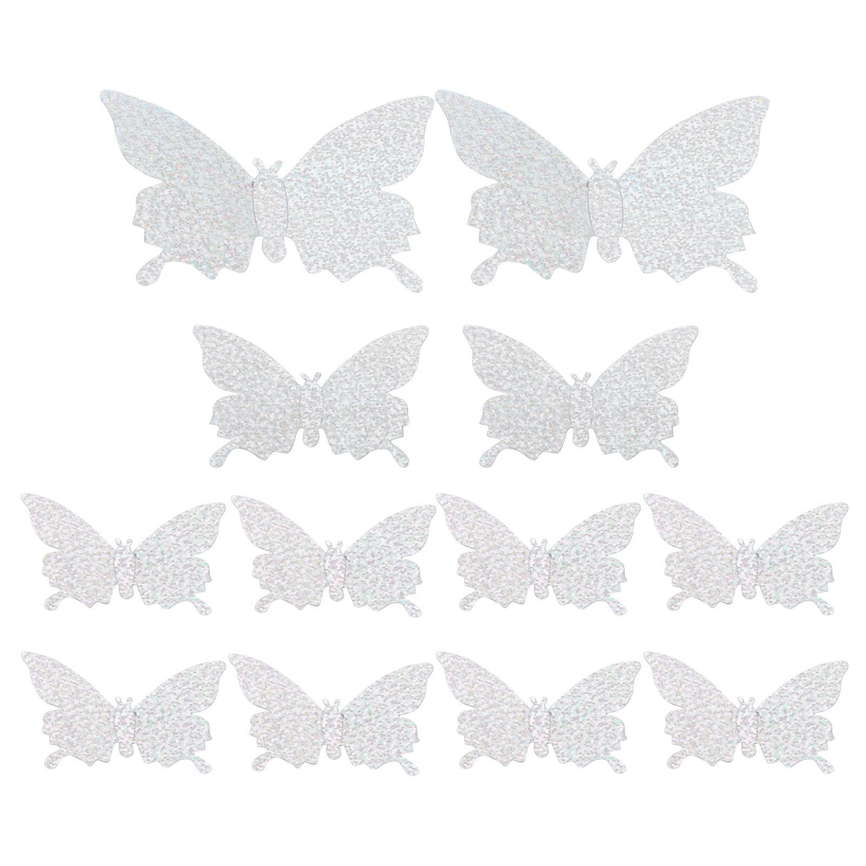 12Pcs/Set 3‑Dimensional Sticker Simulation Flash Wallpaper Living Room Wedding Wall Art for HomeShiny Silver