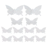 12Pcs/Set 3‑Dimensional Sticker Simulation Flash Wallpaper Living Room Wedding Wall Art for HomeShiny Silver