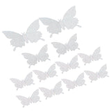 12Pcs/Set 3‑Dimensional Sticker Simulation Flash Wallpaper Living Room Wedding Wall Art for HomeShiny Silver - Close-Up Angle