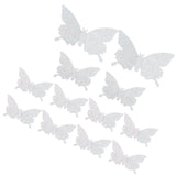 12Pcs/Set 3‑Dimensional Sticker Simulation Flash Wallpaper Living Room Wedding Wall Art for HomeShiny Silver