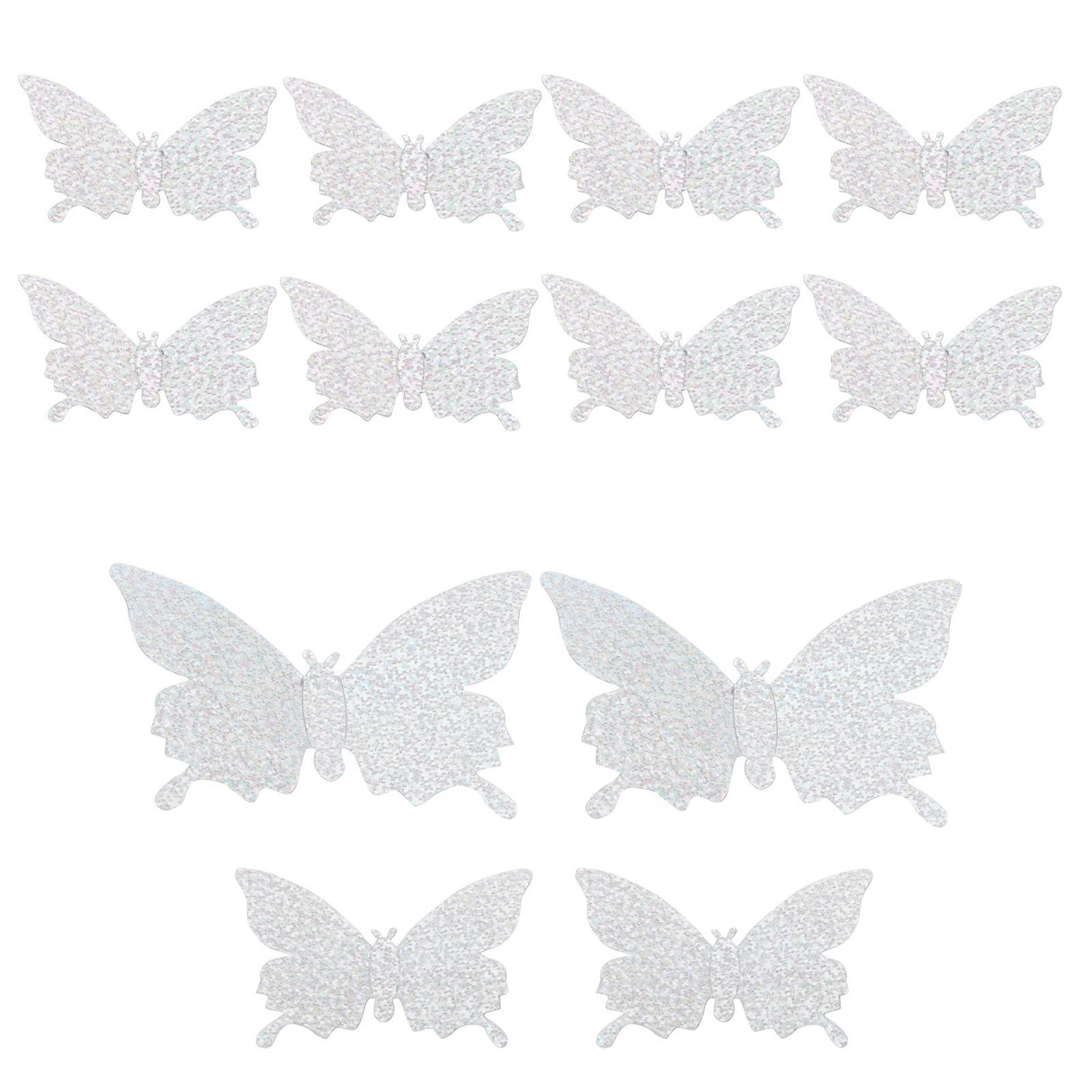 12Pcs/Set 3‑Dimensional Sticker Simulation Flash Wallpaper Living Room Wedding Wall Art for HomeShiny Silver