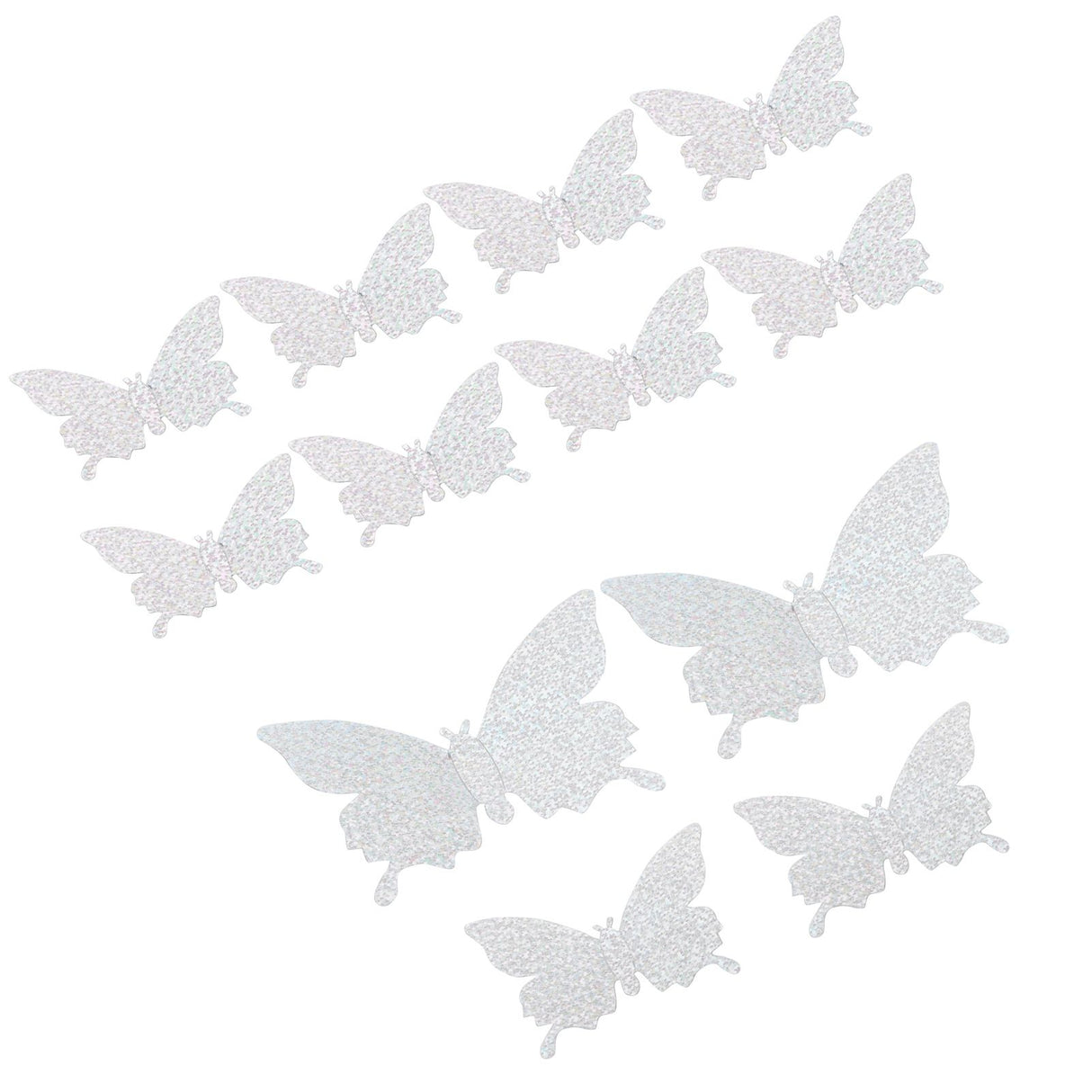12Pcs/Set 3‑Dimensional Sticker Simulation Flash Wallpaper Living Room Wedding Wall Art for HomeShiny Silver