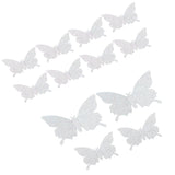 12Pcs/Set 3‑Dimensional Sticker Simulation Flash Wallpaper Living Room Wedding Wall Art for HomeShiny Silver