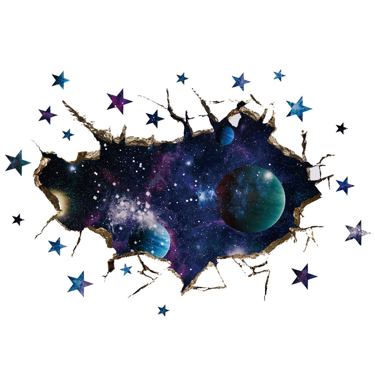 DIY Wall Sticker 3‑Dimensional Star Universe Decals Living Room Bedroom Decoration