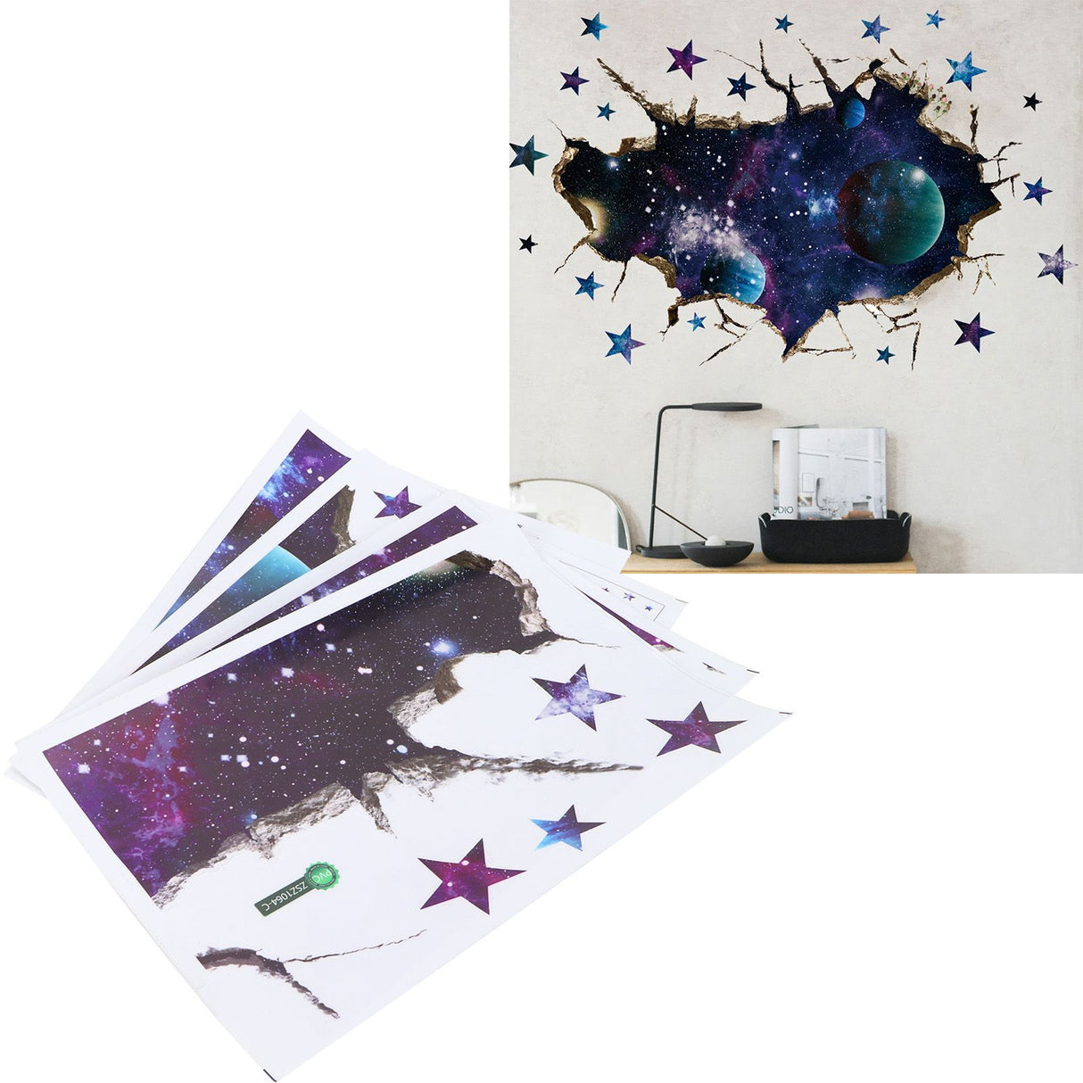 DIY Wall Sticker 3‑Dimensional Star Universe Decals Living Room Bedroom Decoration