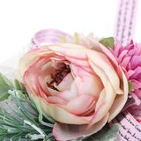2Pcs Wedding Bridal Corsage Bridesmaid Wrist Flower for Wedding Party AnniversaryPink - Extra Image