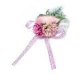 2Pcs Wedding Bridal Corsage Bridesmaid Wrist Flower for Wedding Party AnniversaryPink