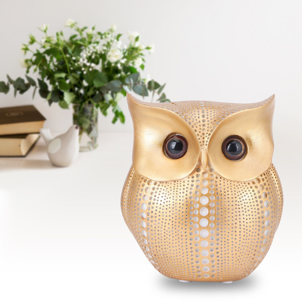 Owl Statue Figurine Nordic Resin Animal Sculpture Ornament Craft Home Desktop Decoration