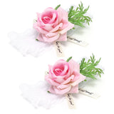 2Pcs Bridesmaid Silk Wrist Flower Bridal Corsage Wedding Ceremony Decoration SupplyPink