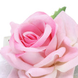 2Pcs Bridesmaid Silk Wrist Flower Bridal Corsage Wedding Ceremony Decoration SupplyPink