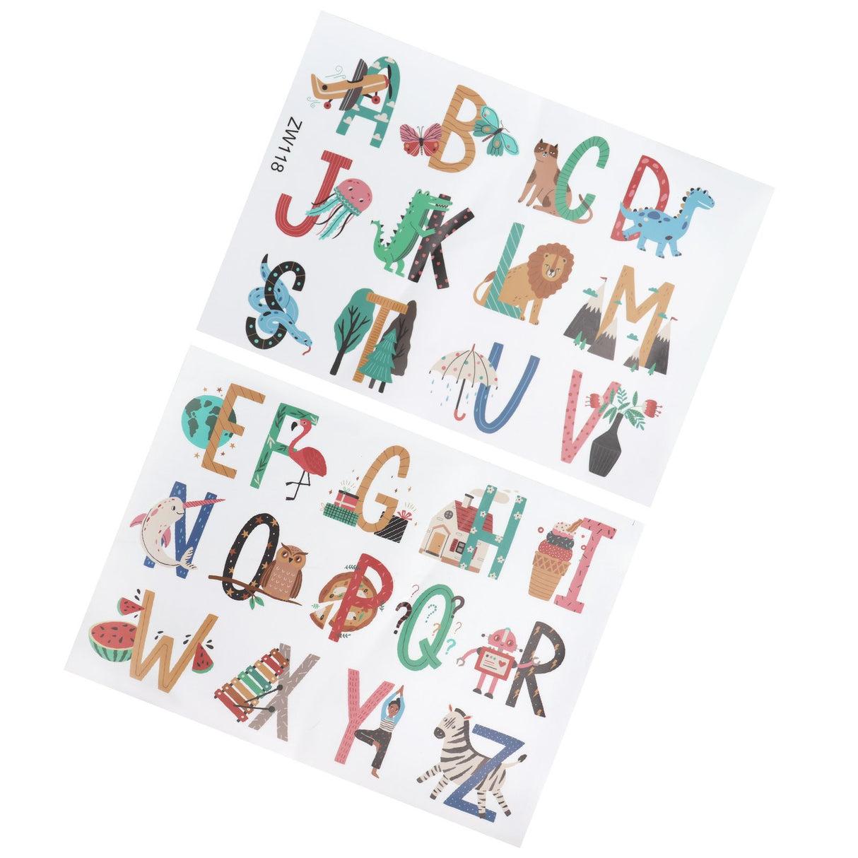 Animals Plants English Letters Pattern Wall Sticker Wall Decals for Kids Room Decor