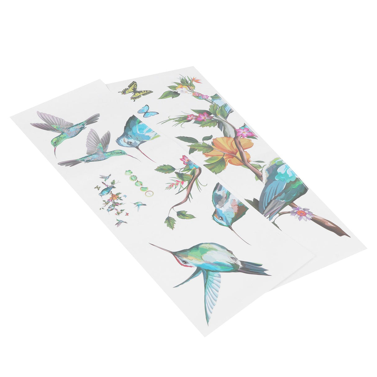 Colorful Butterflies Birds Tree Branch Pattern Wall Sticker Self Adhesive Wallpaper Room Decor
