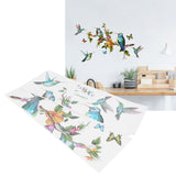Colorful Butterflies Birds Tree Branch Pattern Wall Sticker Self Adhesive Wallpaper Room Decor - Extra Image
