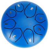 6in Tongue Drum 8‑Tones Ethereal Hand Pan Drums with Drumstick Percussion InstrumentBlue - Front View