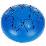 6in Tongue Drum 8‑Tones Ethereal Hand Pan Drums with Drumstick Percussion InstrumentBlue - Side View