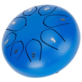 6in Tongue Drum 8‑Tones Ethereal Hand Pan Drums with Drumstick Percussion InstrumentBlue