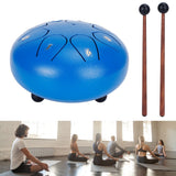 6in Tongue Drum 8‑Tones Ethereal Hand Pan Drums with Drumstick Percussion InstrumentBlue