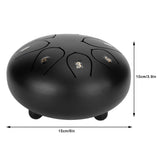 6in Tongue Drum 8‑Tones Ethereal Hand Pan Drums with Drumstick Percussion InstrumentBlack