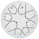 6in Tongue Drum 8‑Tones Ethereal Hand Pan Drums with Drumstick Percussion InstrumentWhite