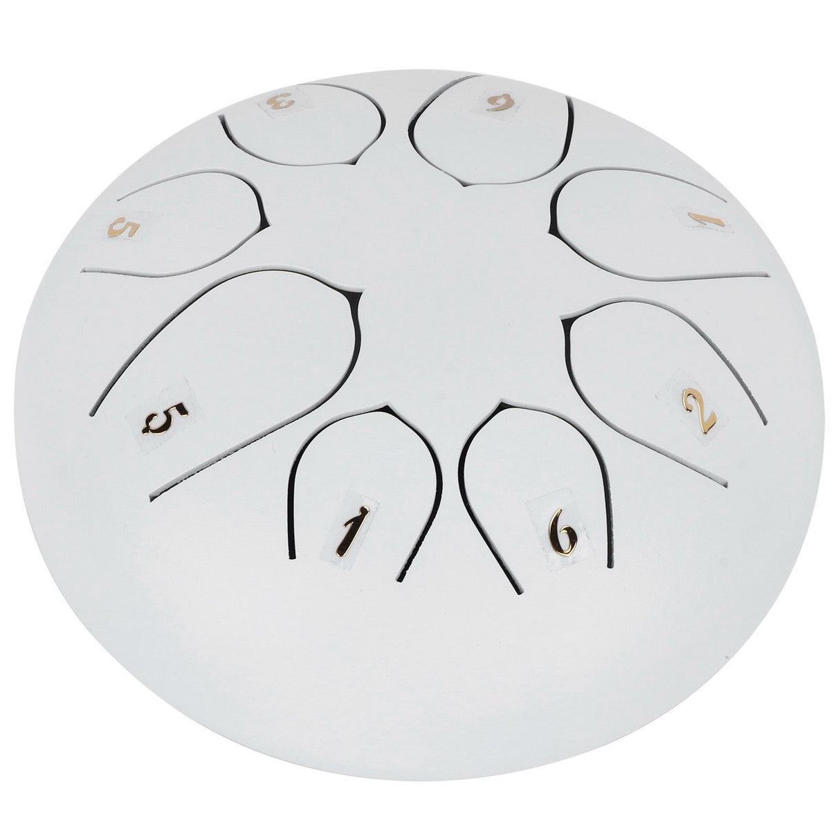 6in Tongue Drum 8‑Tones Ethereal Hand Pan Drums with Drumstick Percussion InstrumentWhite