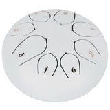 6in Tongue Drum 8‑Tones Ethereal Hand Pan Drums with Drumstick Percussion InstrumentWhite