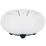6in Tongue Drum 8‑Tones Ethereal Hand Pan Drums with Drumstick Percussion InstrumentWhite