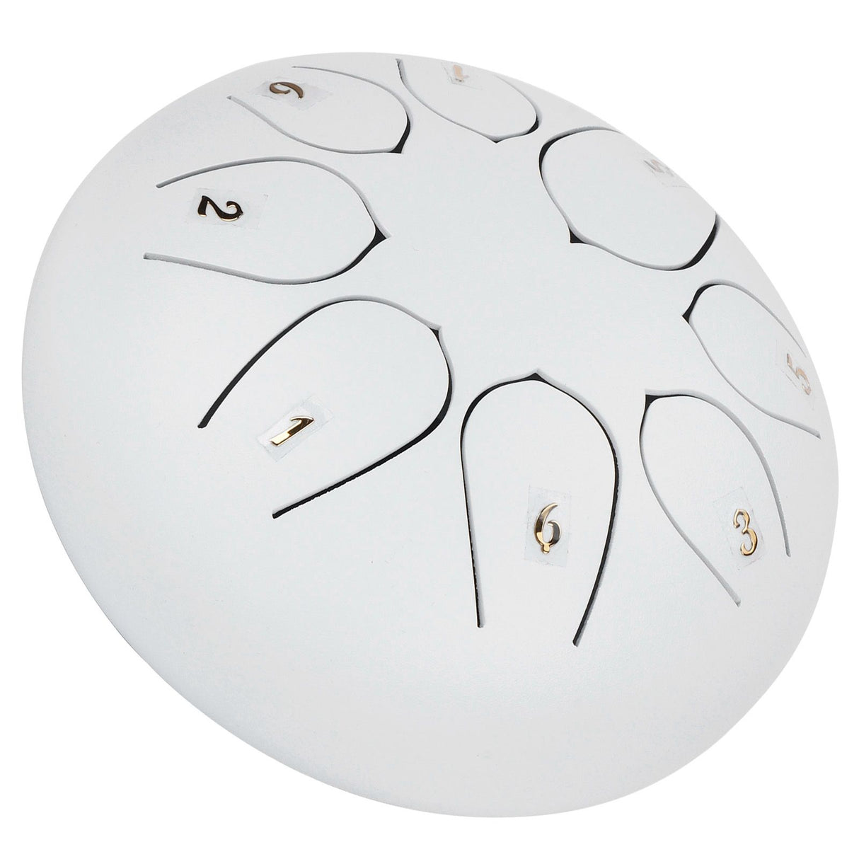 6in Tongue Drum 8‑Tones Ethereal Hand Pan Drums with Drumstick Percussion InstrumentWhite