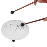 6in Tongue Drum 8‑Tones Ethereal Hand Pan Drums with Drumstick Percussion InstrumentWhite