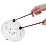 6in Tongue Drum 8‑Tones Ethereal Hand Pan Drums with Drumstick Percussion InstrumentWhite