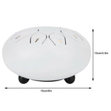 6in Tongue Drum 8‑Tones Ethereal Hand Pan Drums with Drumstick Percussion InstrumentWhite - Extra Image