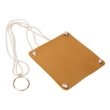 Hanging Planter Holder PU Leather Base Cotton Rope Net Flowerpot Hanging Basket for GardeningYellow 10cm - Front View