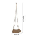 Hanging Planter Holder PU Leather Base Cotton Rope Net Flowerpot Hanging Basket for GardeningYellow 10cm