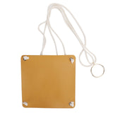 Hanging Planter Holder PU Leather Base Cotton Rope Net Flowerpot Hanging Basket for GardeningYellow 20cm