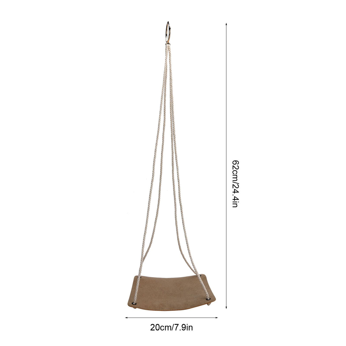 Hanging Planter Holder PU Leather Base Cotton Rope Net Flowerpot Hanging Basket for GardeningYellow 20cm