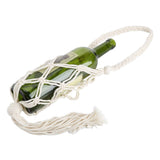 Wine Bottle Holder Bohemian Style Hand Knitting Cotton Rope Bottles Storage Hanging BagBeige - Top-Down View