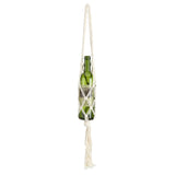 Wine Bottle Holder Bohemian Style Hand Knitting Cotton Rope Bottles Storage Hanging BagBeige - 45-Degree Angle