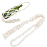 Wine Bottle Holder Bohemian Style Hand Knitting Cotton Rope Bottles Storage Hanging BagBeige
