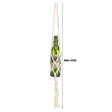 Wine Bottle Holder Bohemian Style Hand Knitting Cotton Rope Bottles Storage Hanging BagBeige - Extra Image