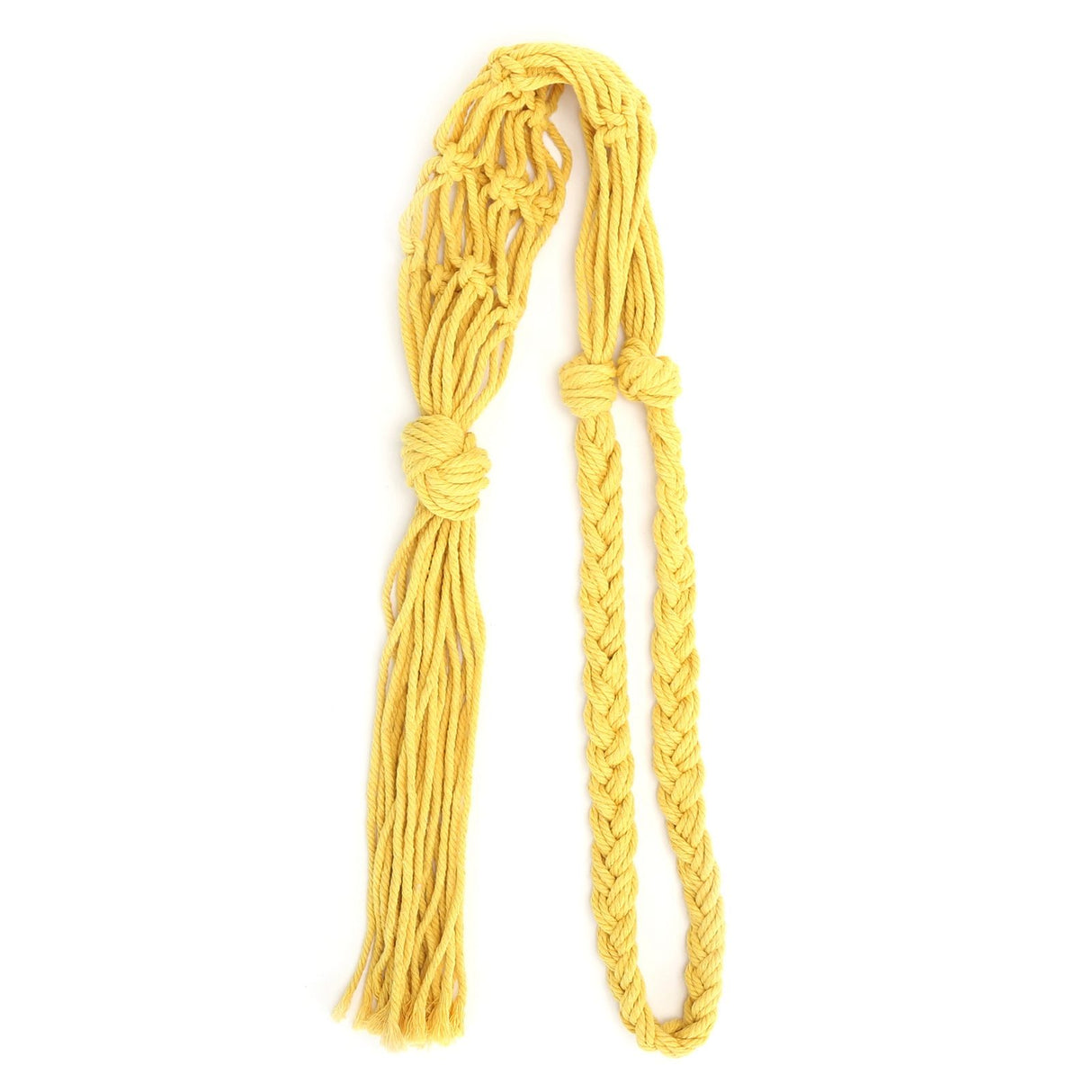 Wine Bottle Holder Bohemian Style Hand Knitting Cotton Rope Bottles Storage Hanging BagYellow