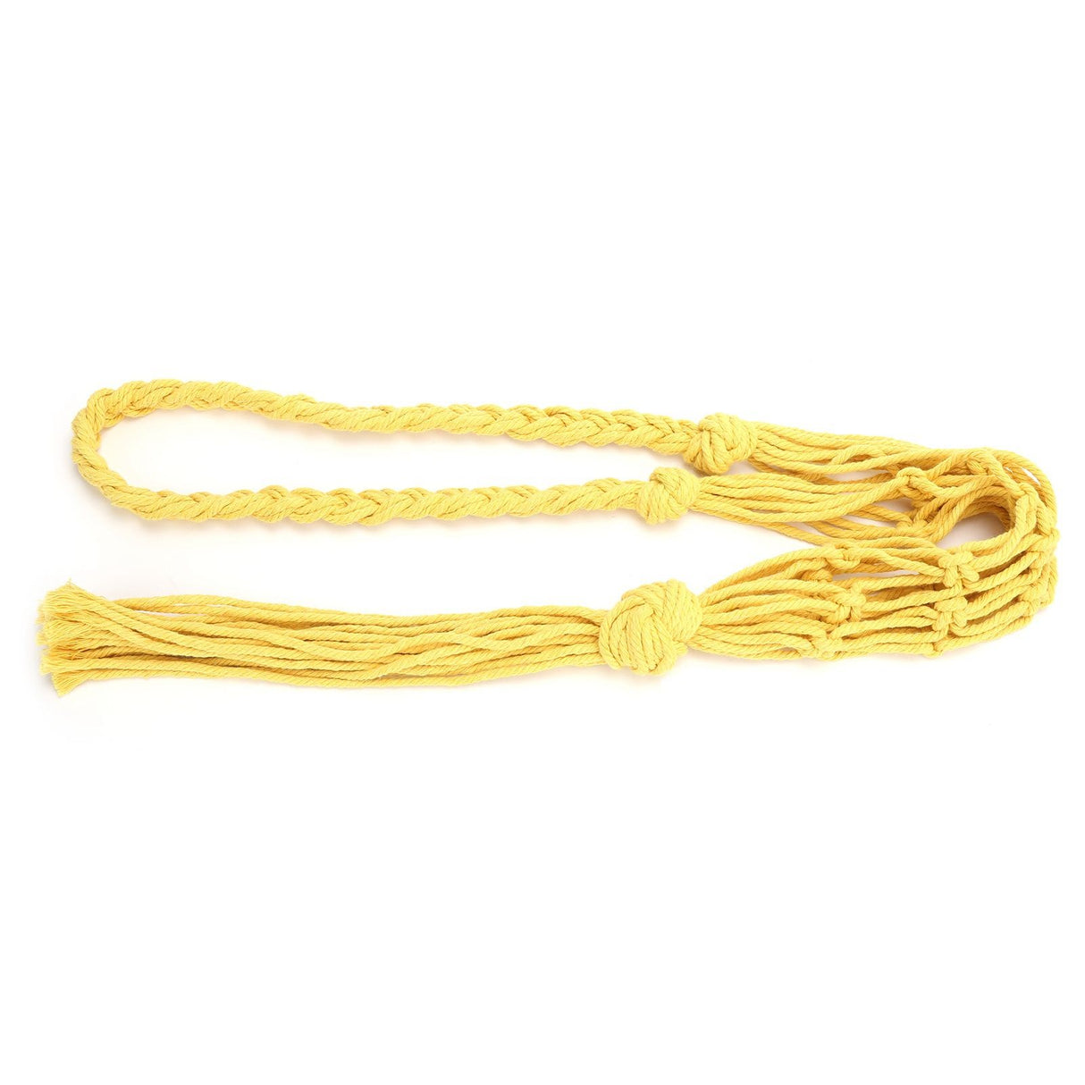 Wine Bottle Holder Bohemian Style Hand Knitting Cotton Rope Bottles Storage Hanging BagYellow