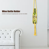 Wine Bottle Holder Bohemian Style Hand Knitting Cotton Rope Bottles Storage Hanging BagYellow
