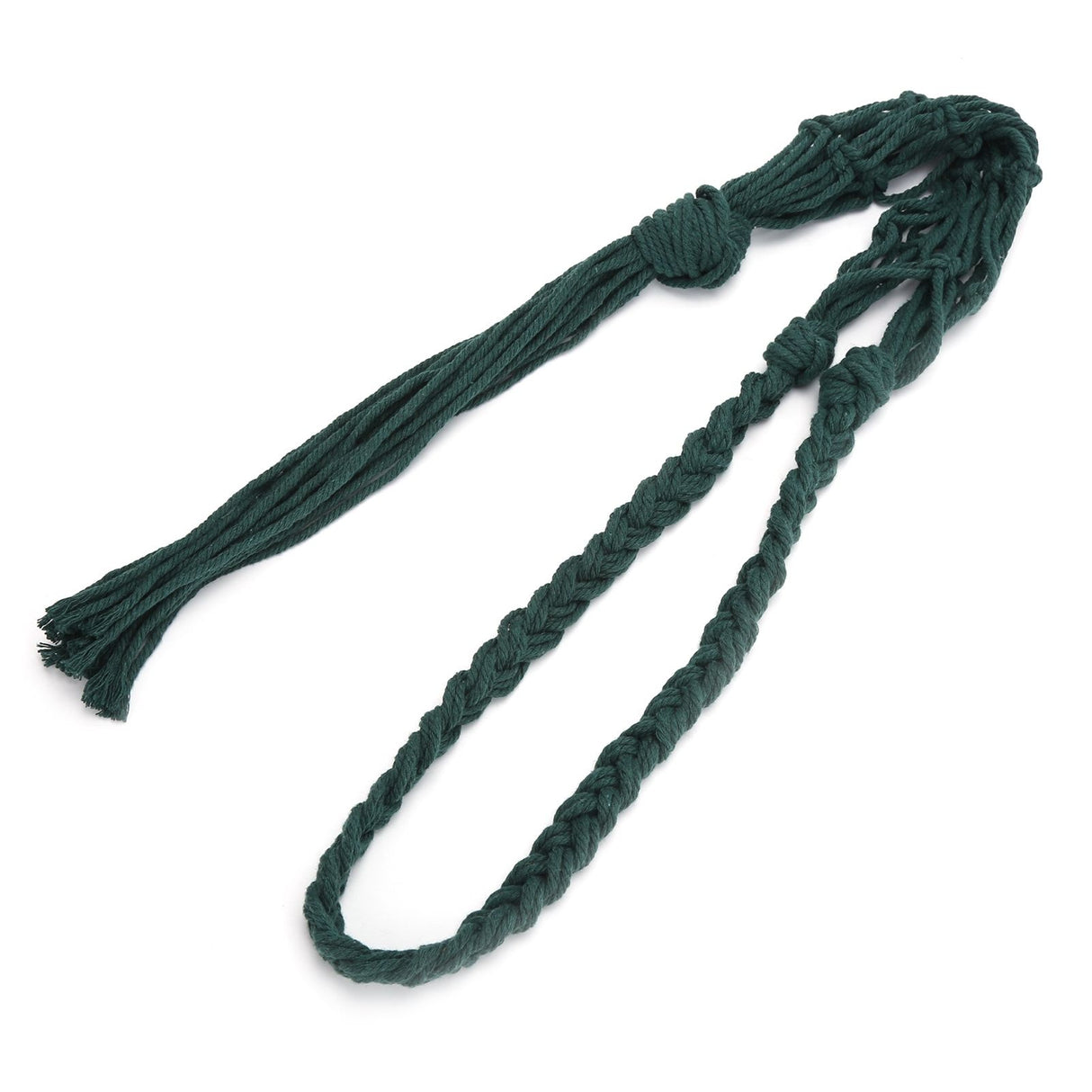 Wine Bottle Holder Bohemian Style Hand Knitting Cotton Rope Bottles Storage Hanging BagDark Green