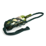 Wine Bottle Holder Bohemian Style Hand Knitting Cotton Rope Bottles Storage Hanging BagDark Green