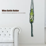 Wine Bottle Holder Bohemian Style Hand Knitting Cotton Rope Bottles Storage Hanging BagDark Green