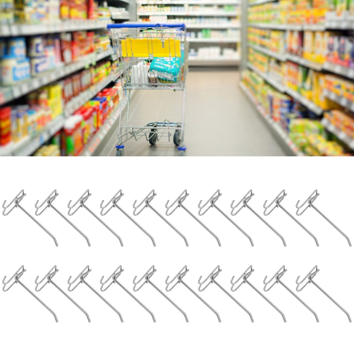 30pcs Supermarket Hook Iron Grid Shelf Hook Jewelry Display Shelf Hook 3.5mm Thickness15cm / 5.9in Long