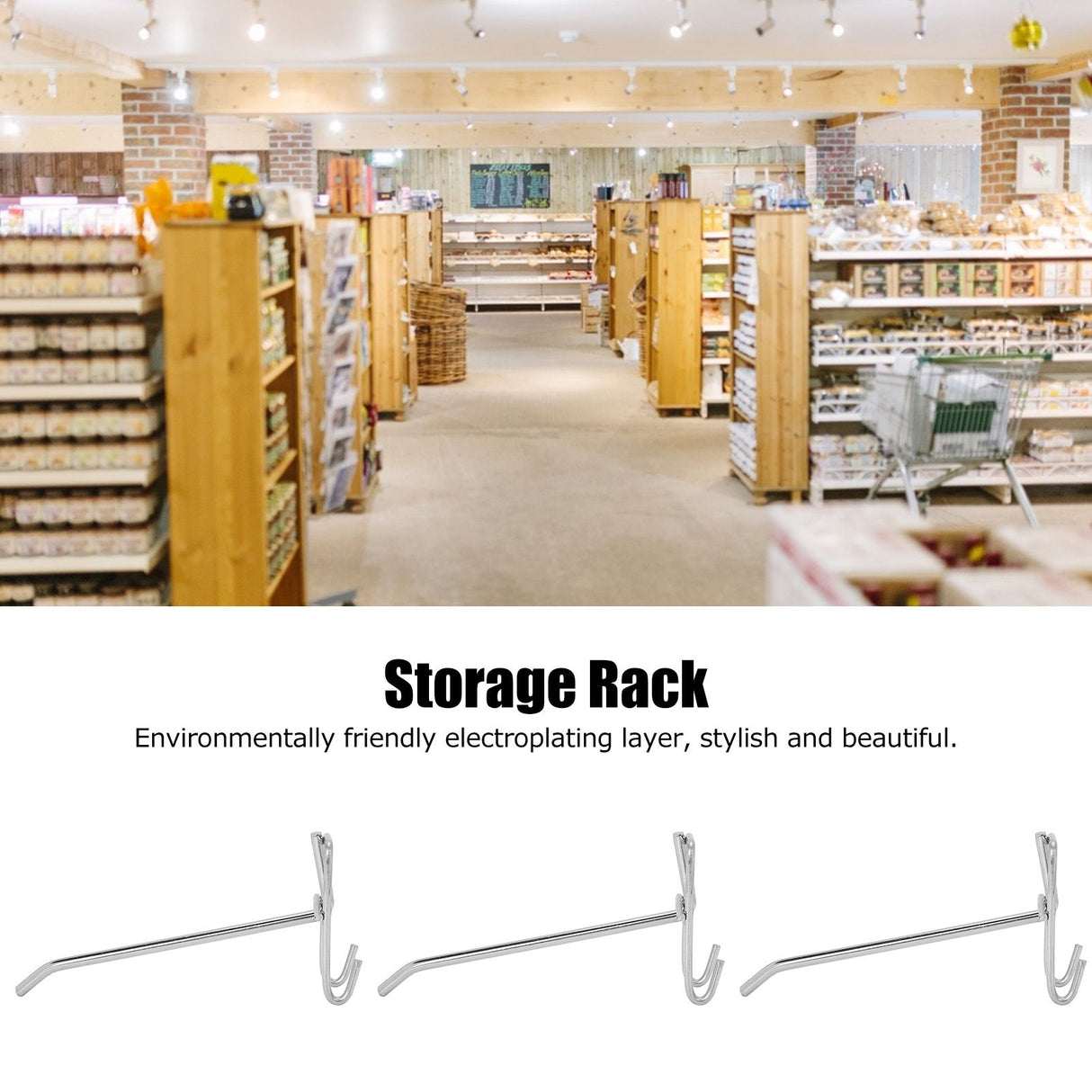 30pcs Supermarket Hook Iron Grid Shelf Hook Jewelry Display Shelf Hook 3.5mm Thickness15cm / 5.9in Long