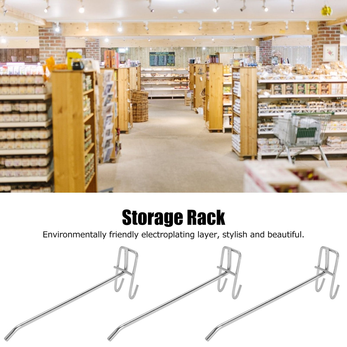 30pcs Supermarket Hook Iron Grid Shelf Hook Jewelry Display Shelf Hook 3.5mm Thickness20cm / 7.9in Long