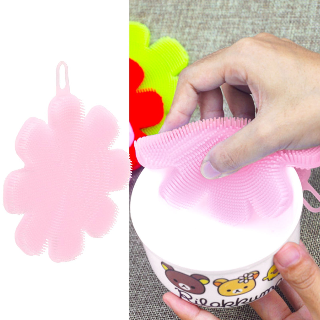 Multifunction Silicone Dish Washing Brush Bowl Pot Pan Wash Cleaning Brush Heat Resistant Mat